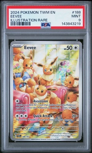 Eevee 188/167 Illustration Rare Twm En-twilight Masquerade Pokemon PSA 9 *219