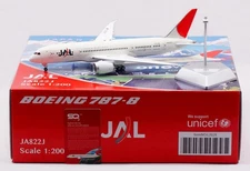 SQ Wings L2028 JAL Japan Airlines Boeing 787-800 JA822J Diecast 1/200 AV Model