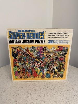 COMPLETE Vintage MARVEL SUPER HEROES Fantasy Jigsaw Puzzle 300 Pcs 1983 Whitman