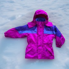 COLUMBIA Double Whammy KIDS 7/8 Purple Pink Colorblock Winter Snow Coat