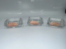 3 Vintage Weil Czechoslovakia Hand Faceted Crystal Open Salt Cellars