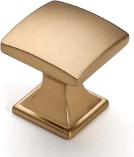 Amerdeco 10 Pack Champagne Bronze Cabinet Knobs Brushed Brass Drawer Pulls