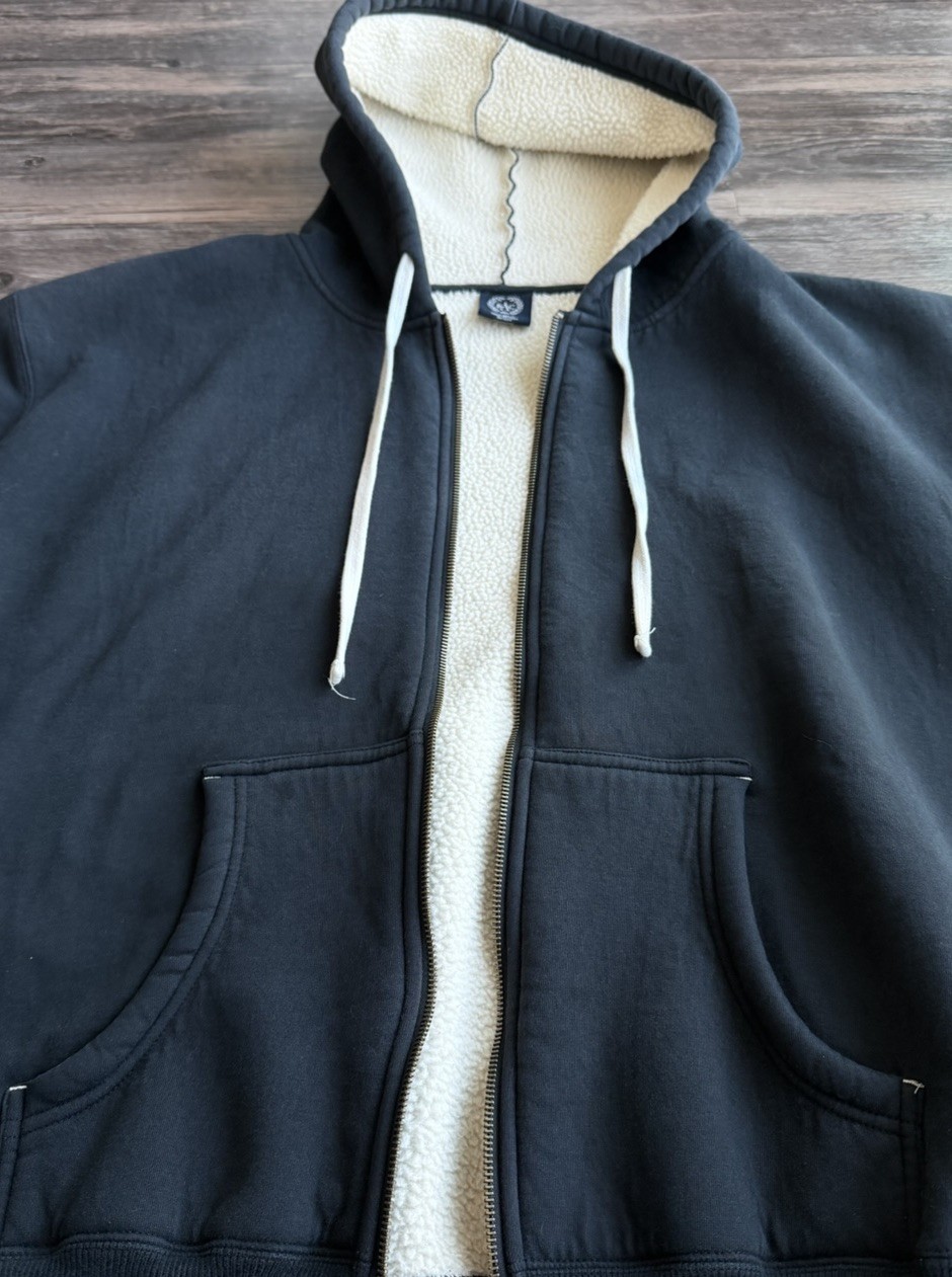 BAC Sherpa Lined Thick Heavyweight Full-Zip Hoodie Black Jackson Hole Wyoming thumbnail 2