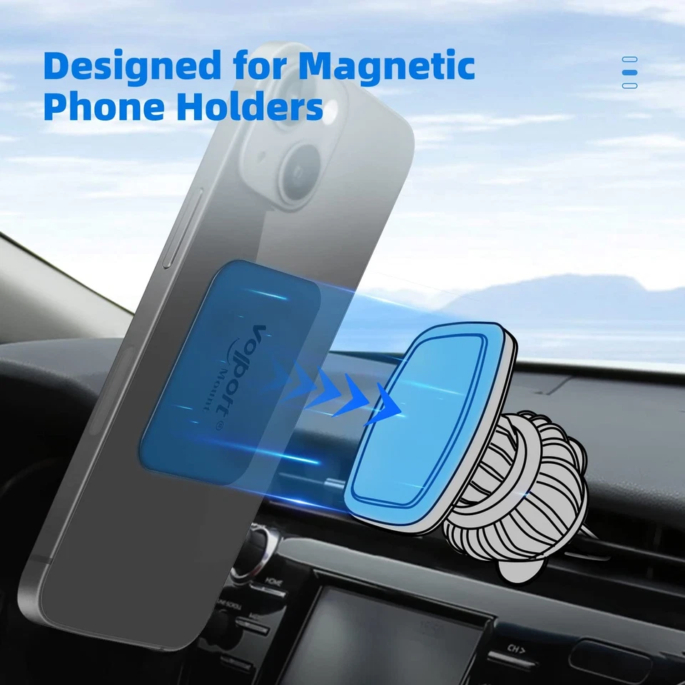 10 Pack Magnetic Phone Mount Plates with 3M Adhesive - Rectangle & Round - Image 2 of 4