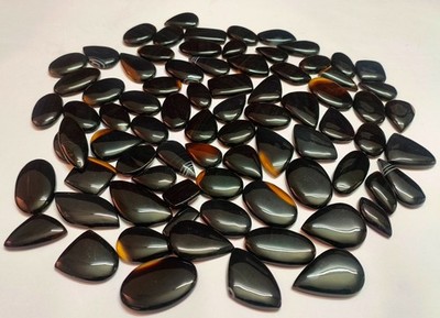 Natural Black Onyx Cabochon For Jewelry Wholesale lot Amazing quality Gems 72956