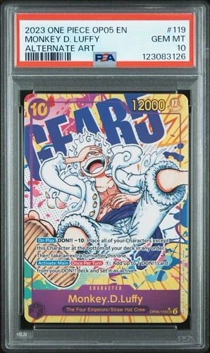 2023 One Piece Monkey D. Luffy Alt Art OP05-119 SEC PSA 10 Gem Mint English