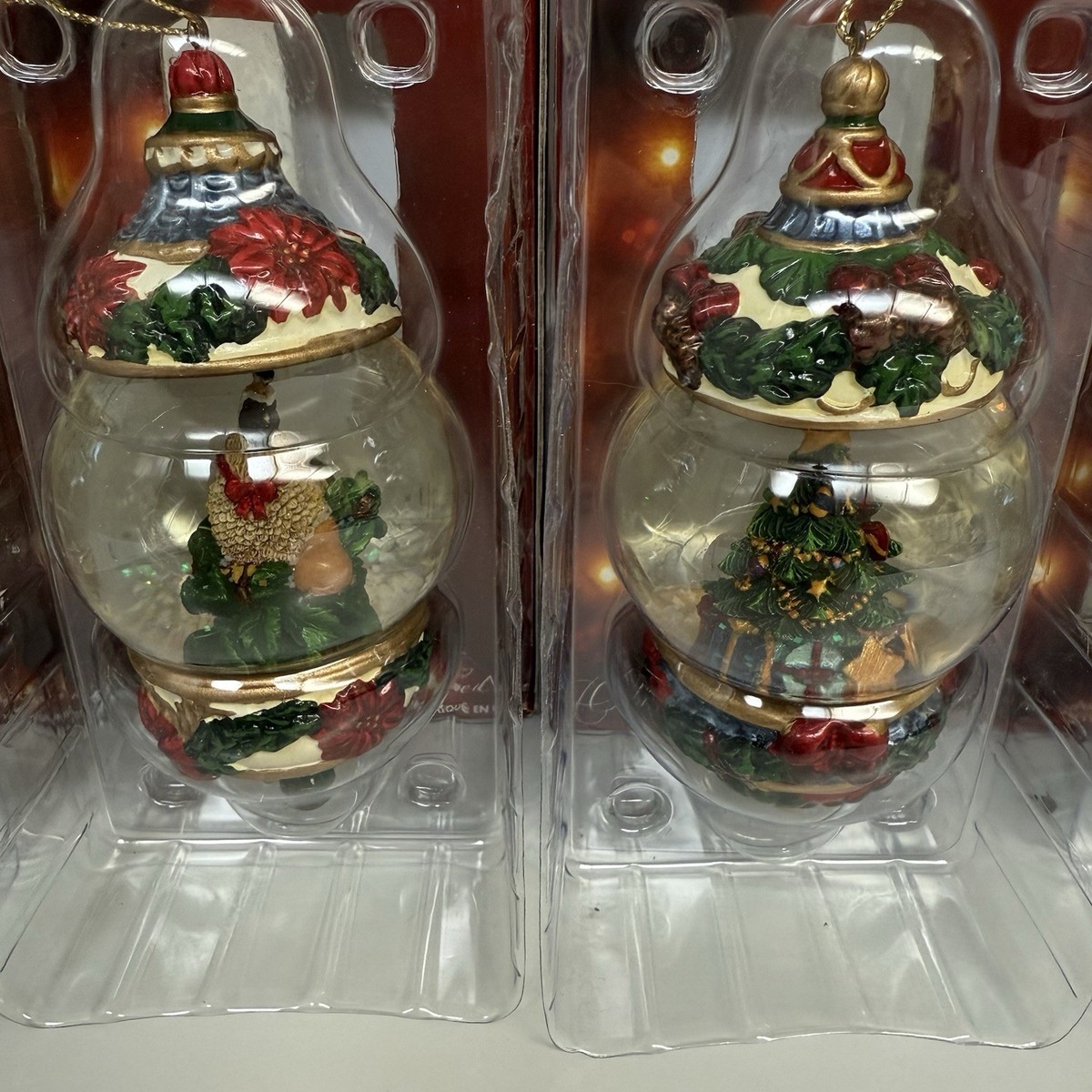 5 Costco Kirkland Signature Snow Globe Ornaments Santa Snowman