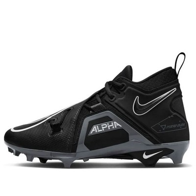 Nike Alpha Menace Pro 3 Black /White/Iron Grey Football Cleats Men's Size 10.5