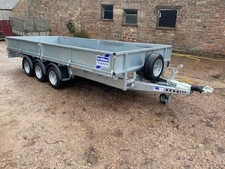 EX DEMO Ifor Williams LM166 16ft tri axle flat bed trailer with LEDs Lashing