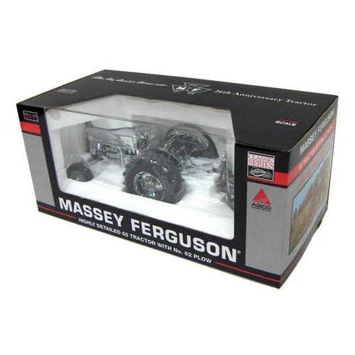 CHROME Version 1/16 Massey Ferguson 65 w/ #62 Plow Toy Tractor Times CUST-1012 - Picture 2 of 3