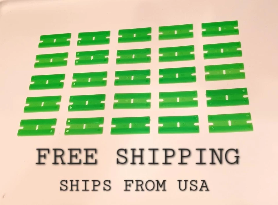 25 Pieces CHISEL EDGE Plastic Razor Blades - Remove Bugs Pinstripe Decal Residue - Image 3 of 4
