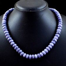 Untreated 430.00 Cts Natural Iolite Round Shape Faceted Beads Necklace NK 14E114