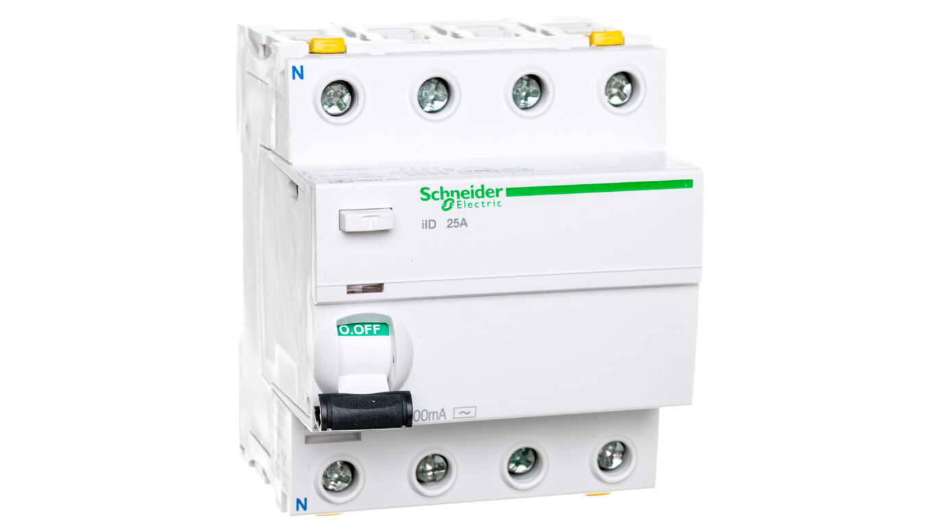 Residual current circuit breaker 4P 25A 0,3A, type AC iID A9Z14425 /T2UK