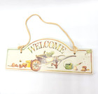 Marjolein Bastin Welcome Wheelbarrow Ceramic Wall Hanging Plaque Sign 11" Garden