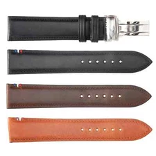 18mm~22mm Cowhide Grain Butterfly Deployment Buckle Leather Straps