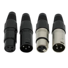 4PC XLR DMX 3 Pin Male&Female MIC Snake Plug Audio Microphone Cable Connector