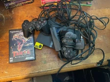 Sony PlayStation 2 Slim PS2 Console + 2 Controllers All Cables TUROK EVOLUTION