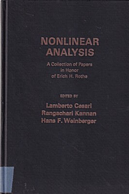 Nonlinear Analysis: A Collection of Papers in Honour of E.H.Rothe