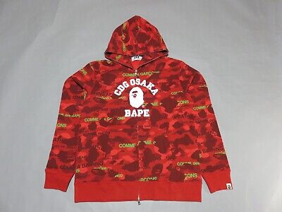 32544 comme des garcons osaka x bape full zip hoody red XXL 32544 comme des garcons osaka x bape full zip hoody red XXL
