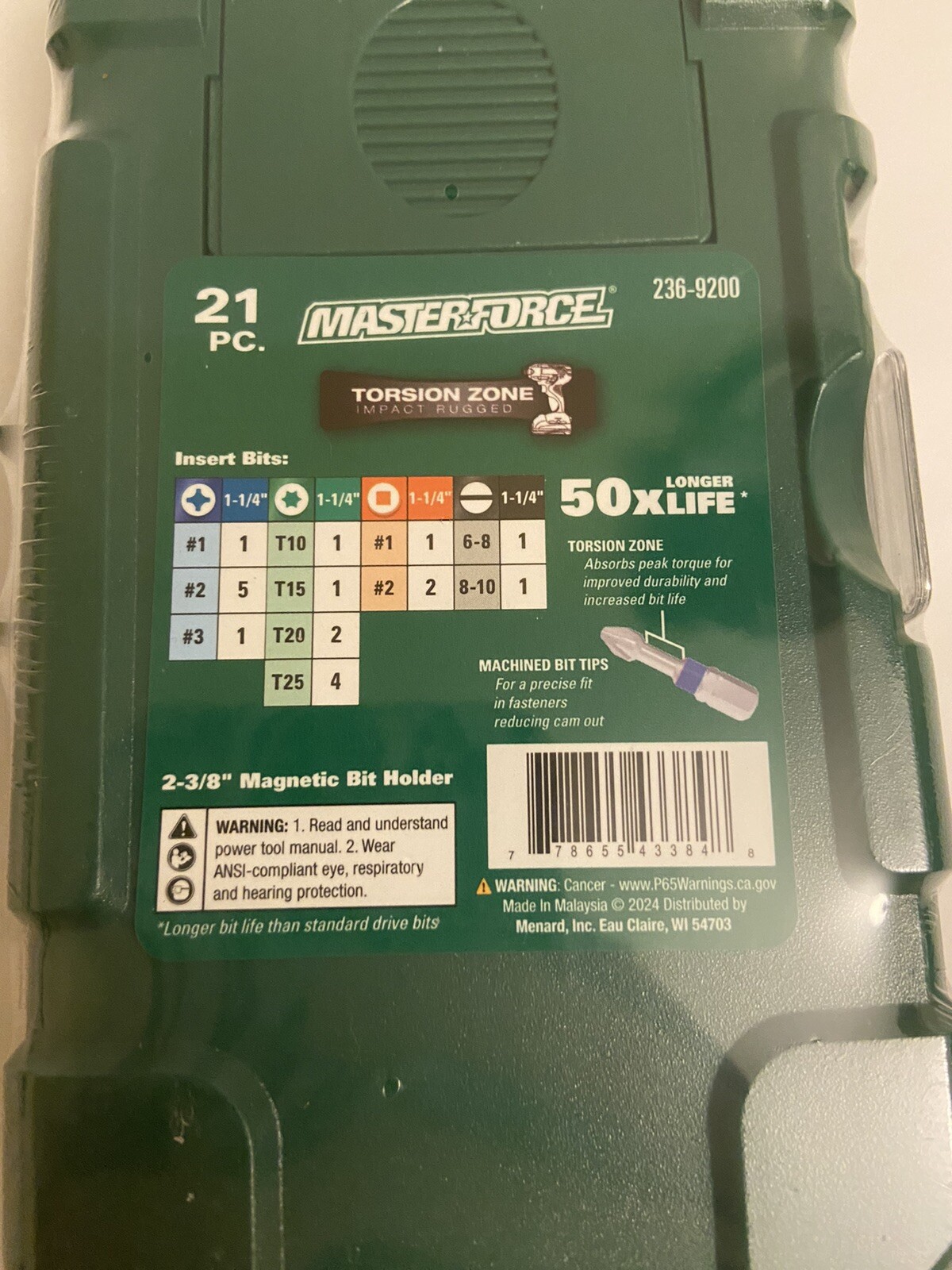 Masterforce 21 Piece Impact Drive Bit Set 236-9200 for sale online | eBay
