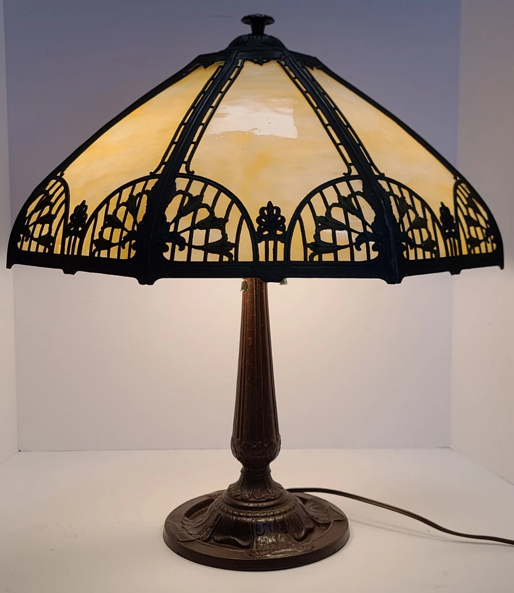 Antique Working 1920 s Rainaud Co. Art Nouveau Caramel Slag Glass