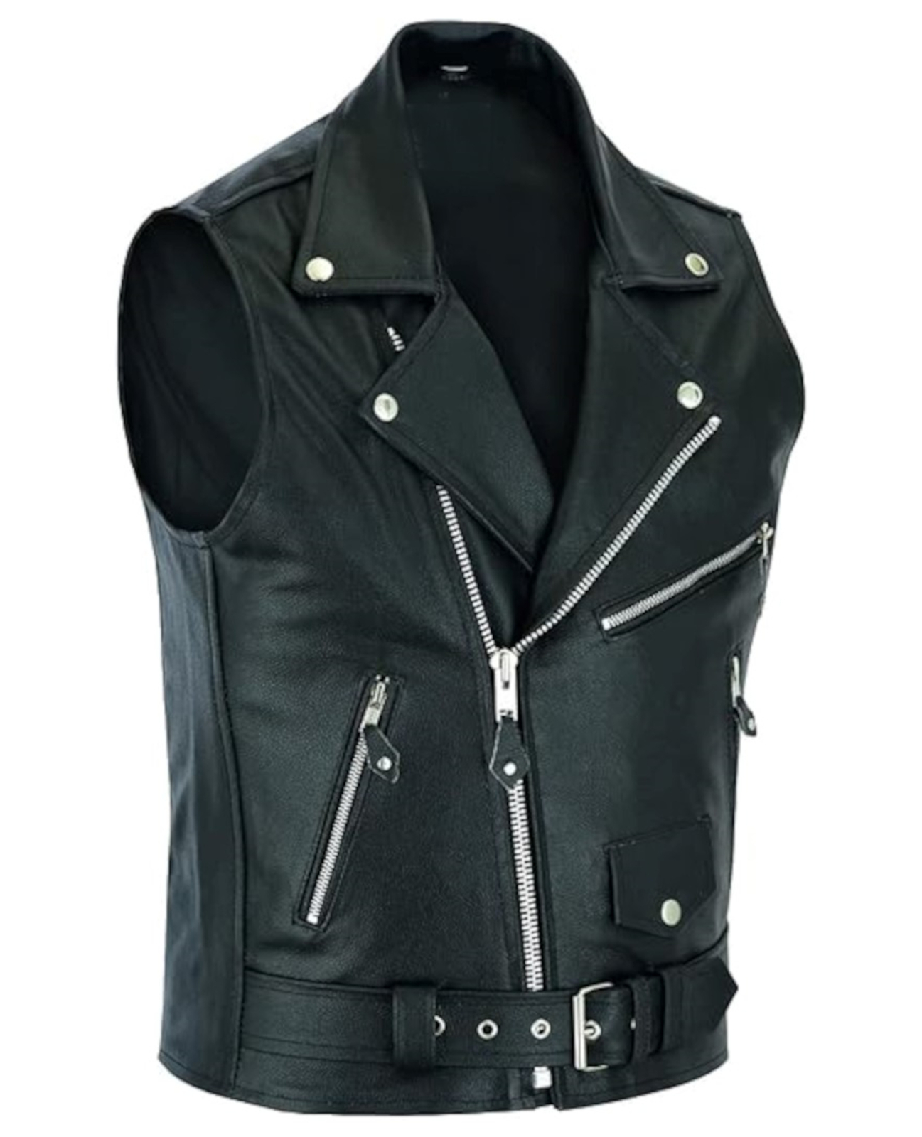 Chaleco de cuero para hombre chaleco de motociclista Brando chaleco moto motociclista helicóptero talla S - 4XL