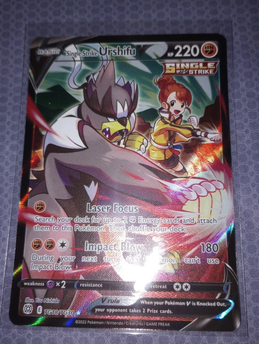 Pokémon TCG - Single Strike Urshifu V Swd & Shld Brilliant Stars (TG18/TG30) NM!