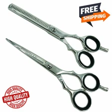 NEW JAPANESE 5.5" HAIR CUTTING THINNING TIJERAS SHEARS SCISSORS SET FOR BARBERS