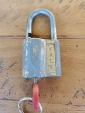 Vintage Padlock Yale & Towne MFG Co Lock w Key Brass Padlock Works Well