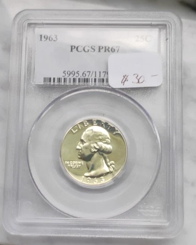 1963 Washington Quarter Proof PCGS PR67