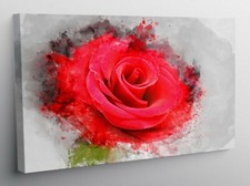 QUADRO MODERNO STAMPA TELA MODERNI QUADRI ROSA ROSSA ASTRATTA FIORI ROSA T414