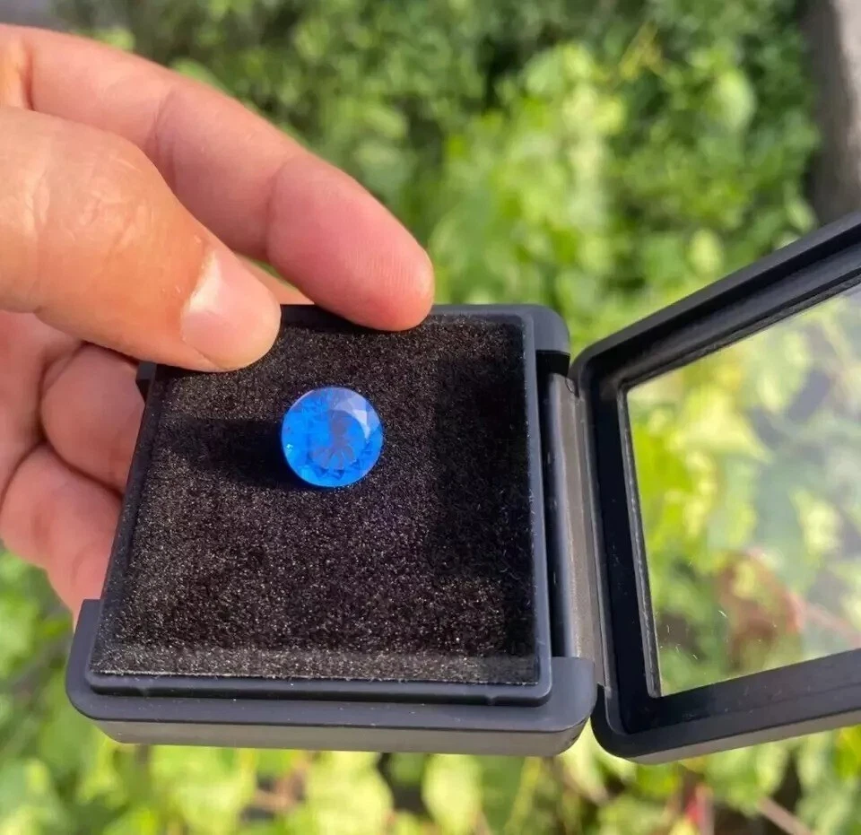 Namibia Jeremejevite Round Cut Natural Blue 7-9 Ct Loose EGL Certified Gemstone - Image 3 of 4