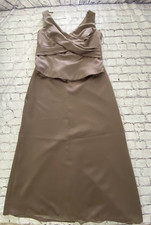 2 Piece Mori Lee Dress Size 24 Taupe Formal A Line Party Bridesmaid Sp Occasion