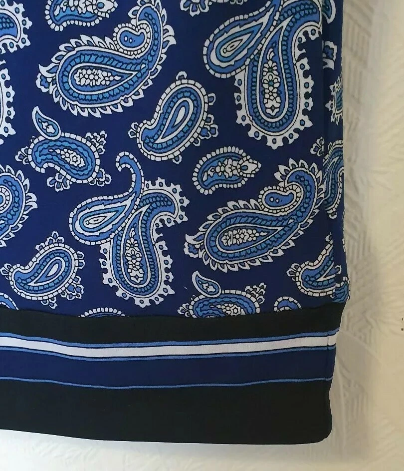 Abito Michael Kors blu paisley stampa retrò taglia XXS
