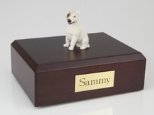 Bull Terrier, White Pet Funeral Cremation Urn Avail in 3 Diff Colors  4 Sizes