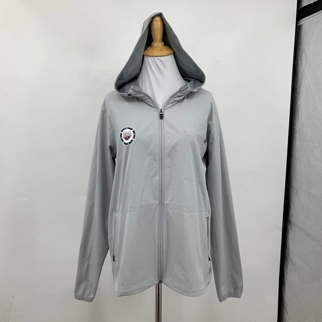 vuori reflective full zip usa swimming team hooded jacket