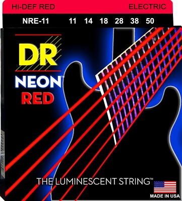 DR Strings Hi-Def NEON Red Electric Guitar Strings Heavy 11-50