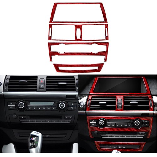 11PCS Carbon Fiber Full Interior Trim Cover Trim Fit For BMW X5 X6 E70