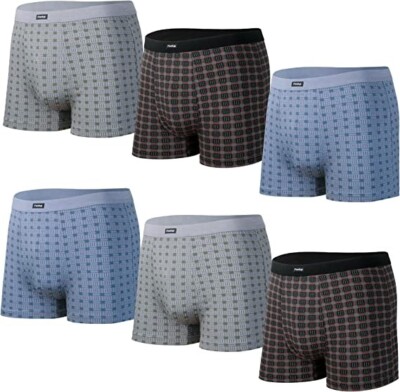 FeelUp Men s Underwear Boxer Brief Comfortable Bamboo Underwear 6 Pack Small