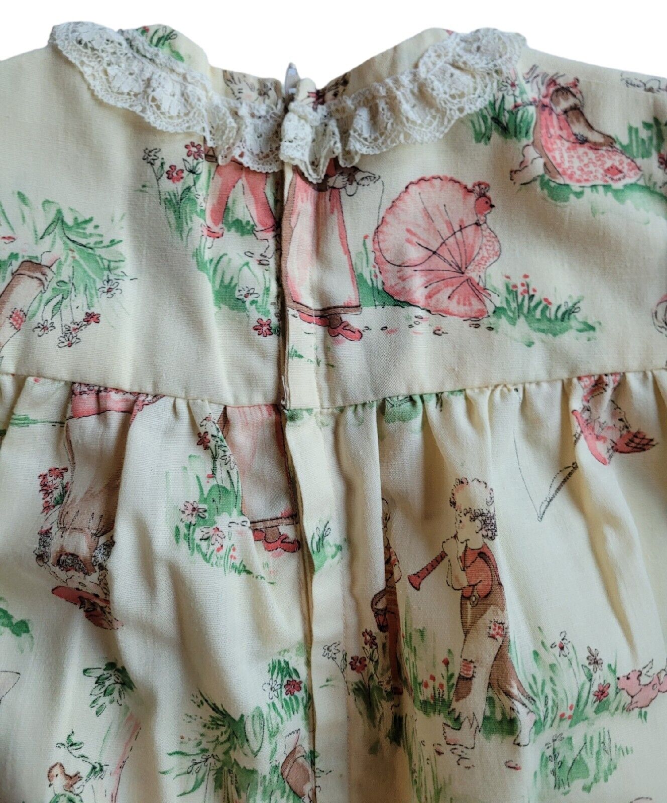 Vintage Handmade Cottagecore Prairie Kids Dress T… - image 5