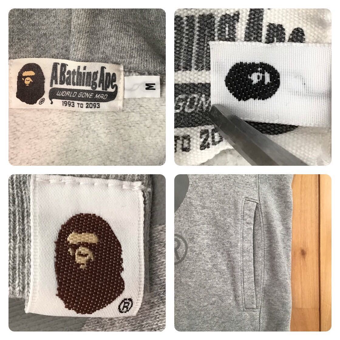 BAPE Mad face big head ASNKA pullover hoodie Gray A Bathing Ape Size M