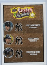 Derek Jeter Alex Rodriguez R Cano 2008 Upper Deck Baseball Heroes Brown #188 SN 