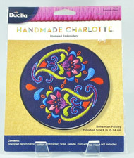 Bucilla Handmade Charlotte Stamped Embroidery Kit Bohemian Paisley - New