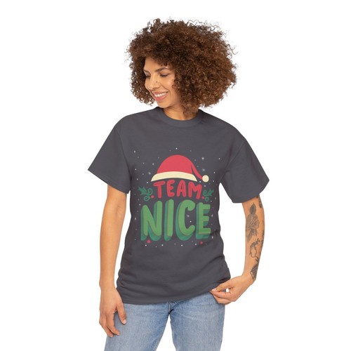 Team Nice Funny Christmas Graphic Tee Shirt, S-5XL - Picture 8 of 17