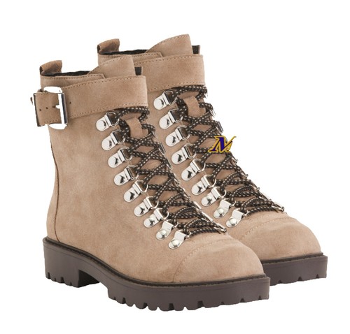 Bottes CHARLES DAVID 'Ollie' Daim Marine Genou - Taille 5.5M - Neuf Avec étiquettes - Dentelle Et Zip