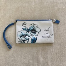 NWOT Brighton Fashionista "Life is Beautiful" Wristlet Pouch Bag MSRP 95