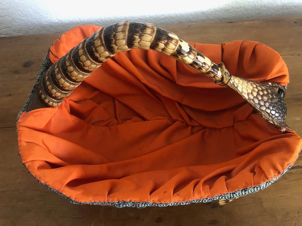 1906 Original Armadillo Shell Folk Art Basket lined Taxidermy Purse Handbag RARE - Image 4 of 4