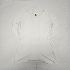 Vanity Women's Long Sleeve T Shirt Size Medium White Open Lace Back