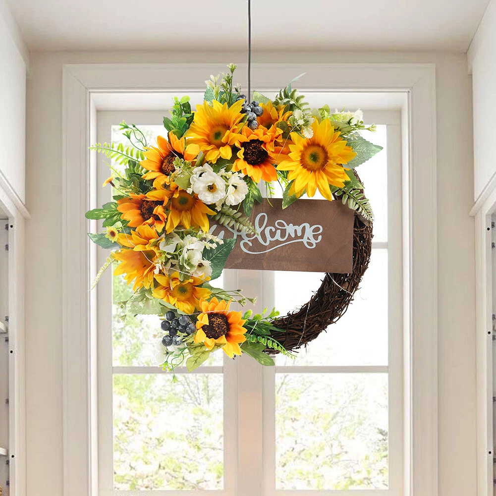 Sunflower garland with sale lights