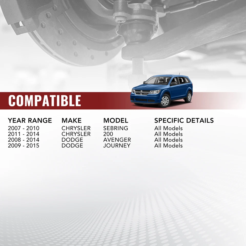 (2) Front Lower Ball Joints for 2008 - 2014 Chrysler 200 Dodge Avenger Journey Foto 2 de 4